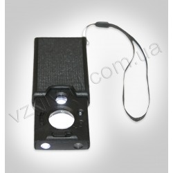 N1133 Лупа пластсмассовая со светодиодной подсветкой х30-20мм, х45-9мм, х60-9мм