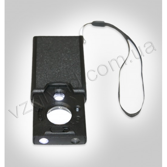 N1133 Лупа пластсмассовая со светодиодной подсветкой х30-20мм, х45-9мм, х60-9мм