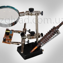 N1043 Лупа на шарнирном кронштейне "3-я рука" х2.5-90мм N1043 Лупа на шарнирном кронштейне "3-я рука" х2.5-90мм