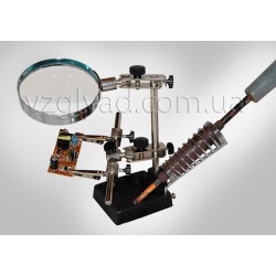 N1043 Лупа на шарнирном кронштейне "3-я рука" х2.5-90мм