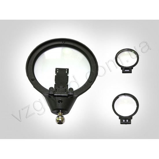 N1045 Лупа на шарнирном кронштейне "3-я рука" с подсветкой (большой окуляр х3,5-65мм, сегмент х12-17мм)