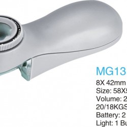 N1531 Лупа контактная с рукоятью с подсветкой х8-23мм со шкалой 0,1мм