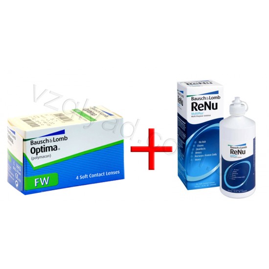 Optima FW (Bausch & Lomb) 4шт + ReNu MultiPlus (Bausch & Lomb) 360мл